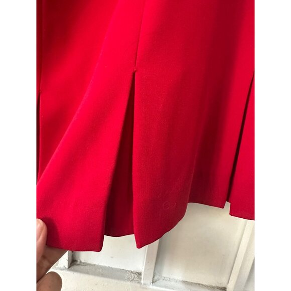 ✨Kasper Sz 8 Women's Pencil formal lined Skirt Knee Length Lined Pleated Red - Picture 5 of 7